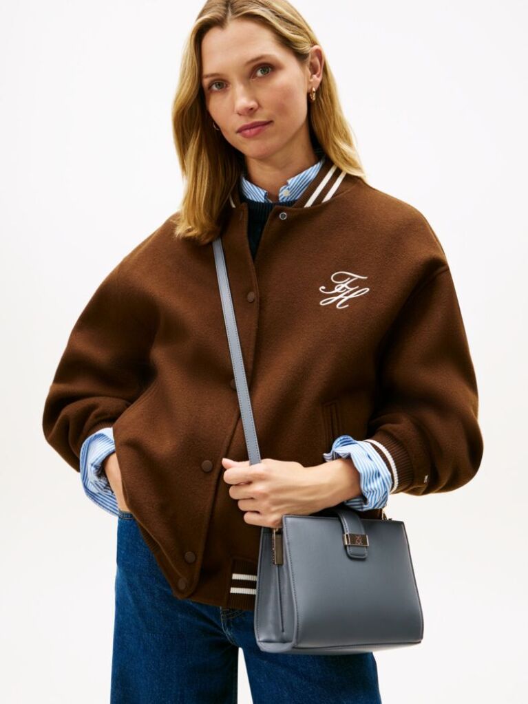 Gri Heritage TH Monogram Geanta Satchel  Femei