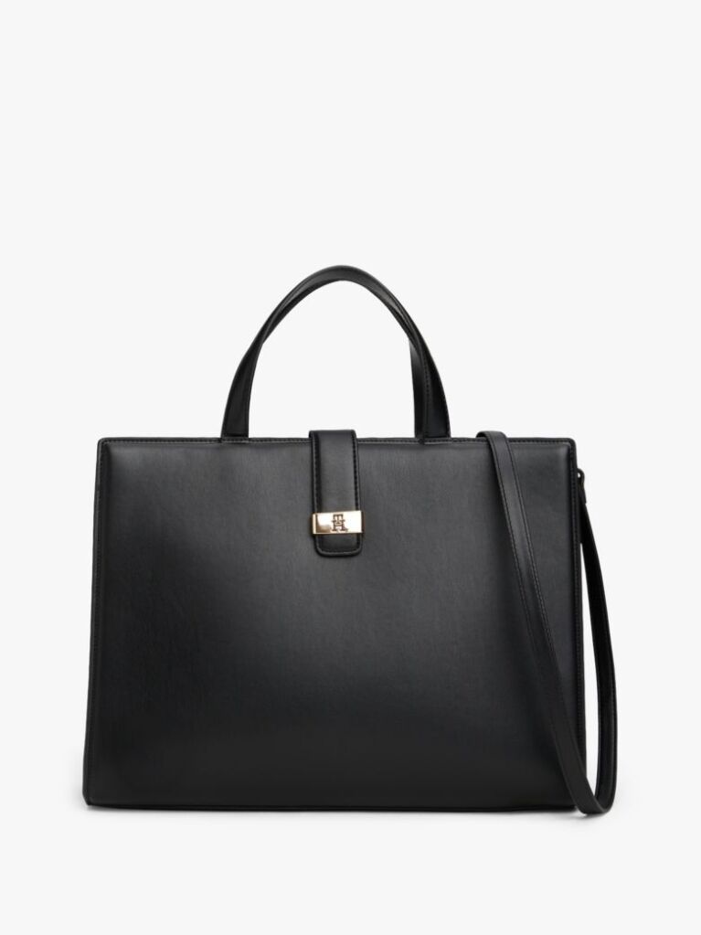 Negru Heritage TH Monogram Geanta Satchel  Femei
