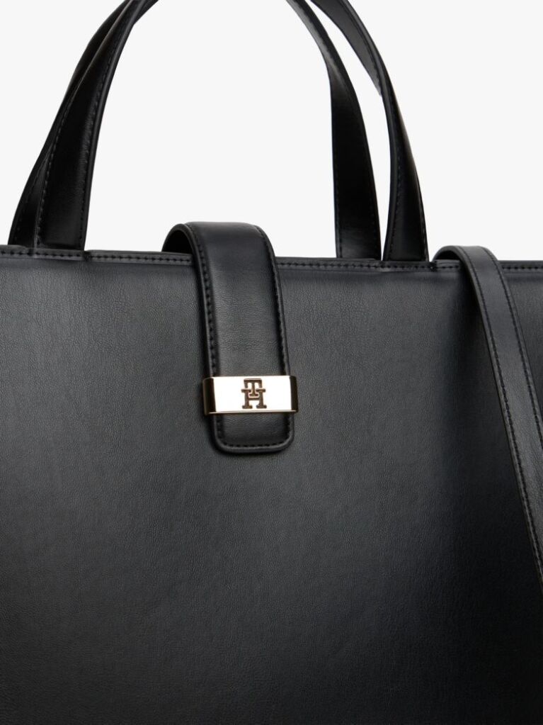Negru Heritage TH Monogram Geanta Satchel  Femei