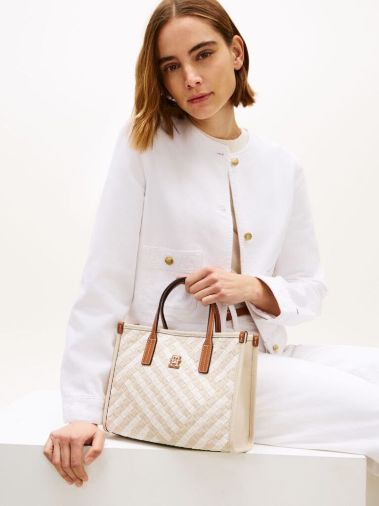 Bej City Geanta Crossbody Tote Tesuta  Femei