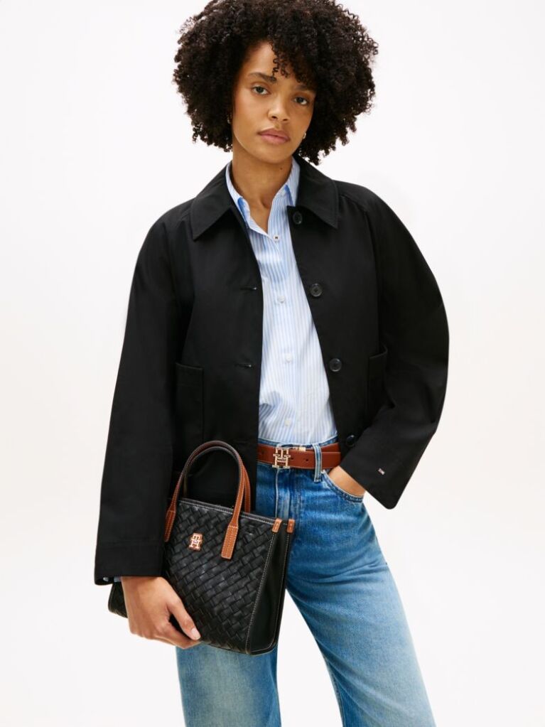 Negru City Geanta Crossbody Tote Tesuta  Femei