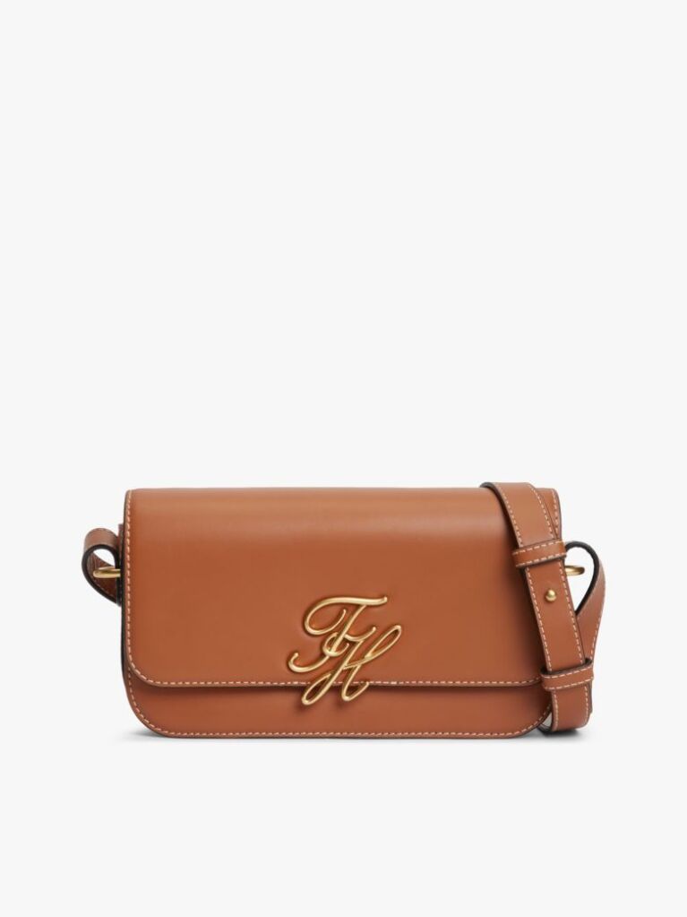 Maro Geanta Crossbody Din Piele Cu Clapa Si Placa Cu Logo  Femei