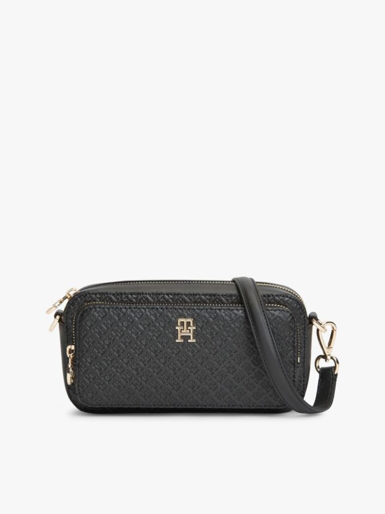 Negru Geanta Crossbody Camera Cu Monograma TH  Femei