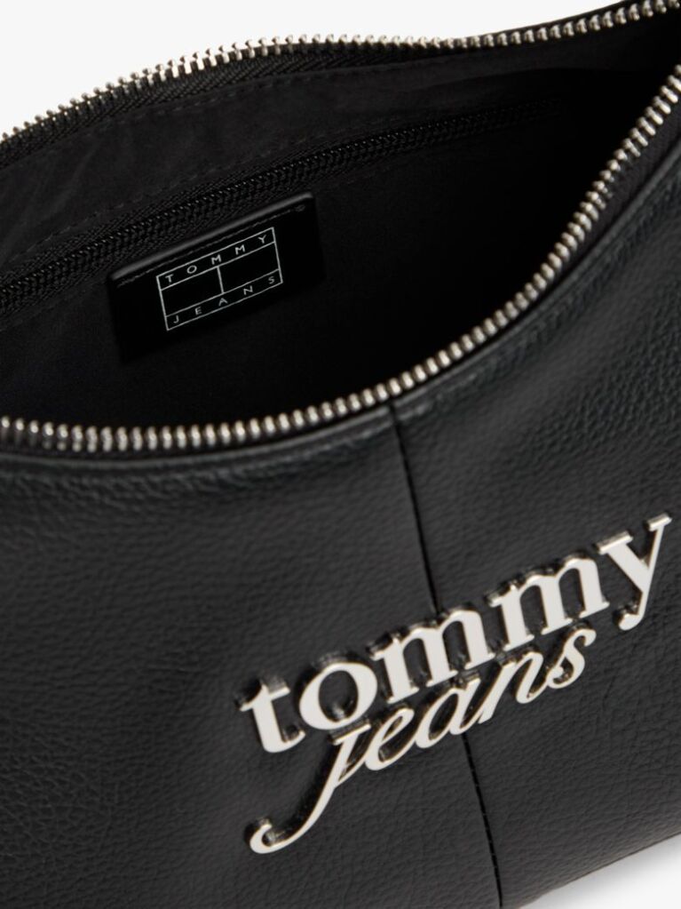 Black Metal Logo Shoulder Bag  Women