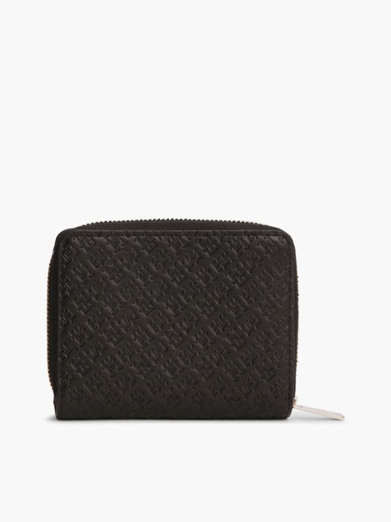 Negru Portofel Cu Clapa Si Fermoar Cu Logo Hilfiger In Relief  Femei