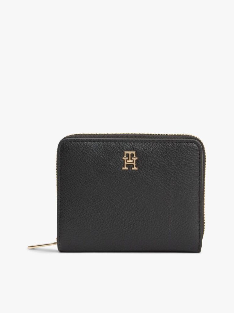 Black Hilfiger Icon Zip-Around Flap Wallet  Women