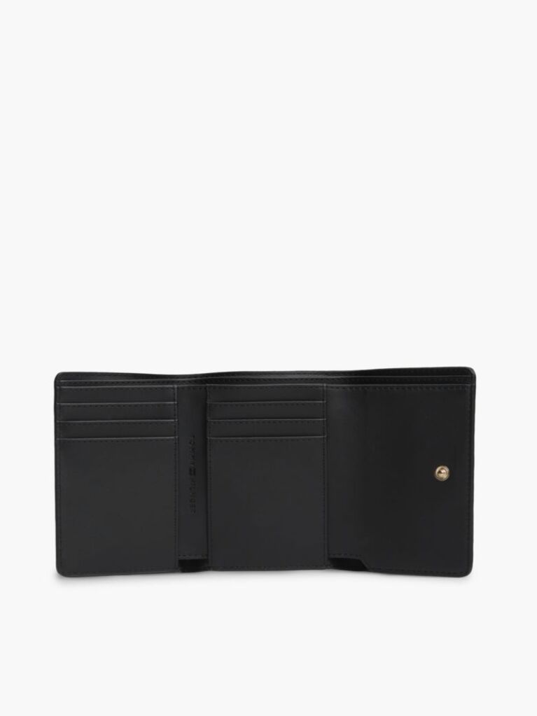 Negru Hilfiger Icon Portofel Triplu Cu Logo In Relief  Femei
