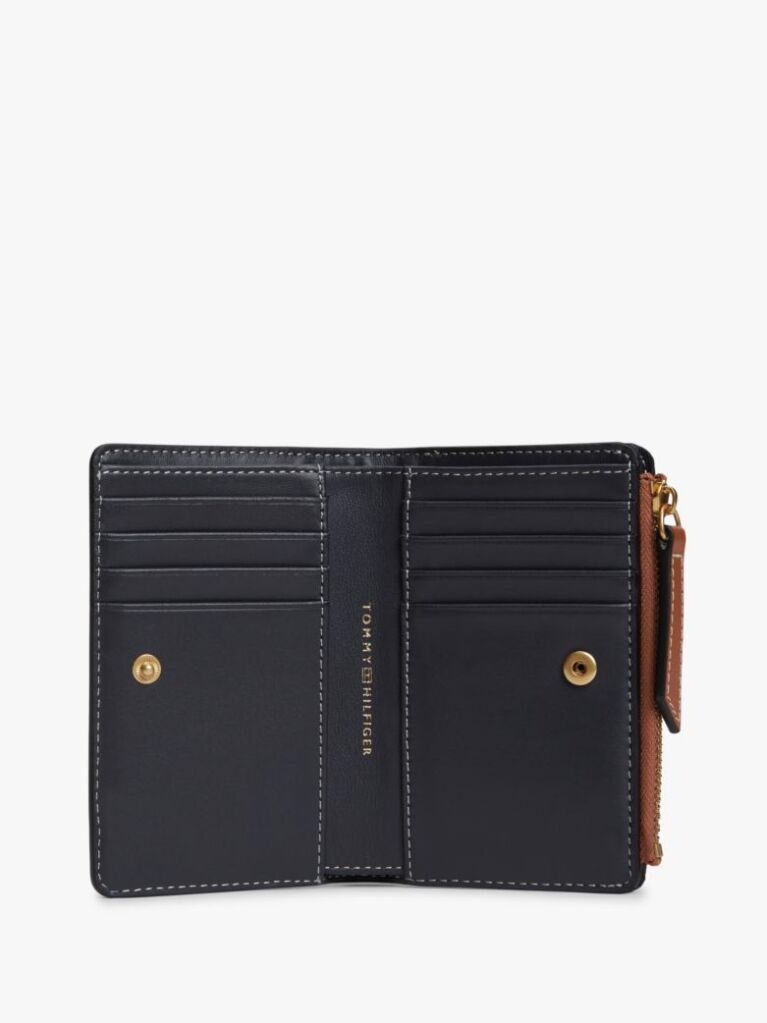 Brown Logo Plaque Leather Bifold Wallet  Women