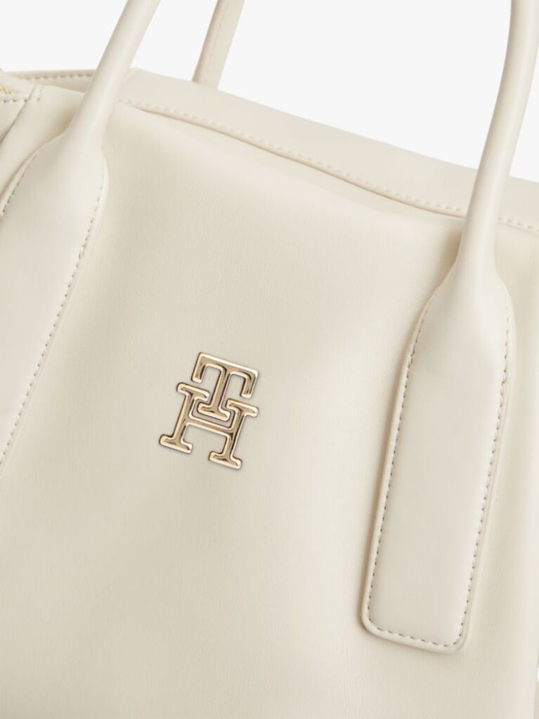 Beige Essential TH Monogram Crossbody Satchel  Women
