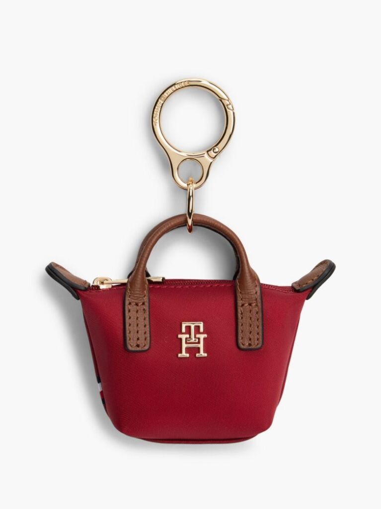 Red Tote Bag Keyring Pouch Charm  Women