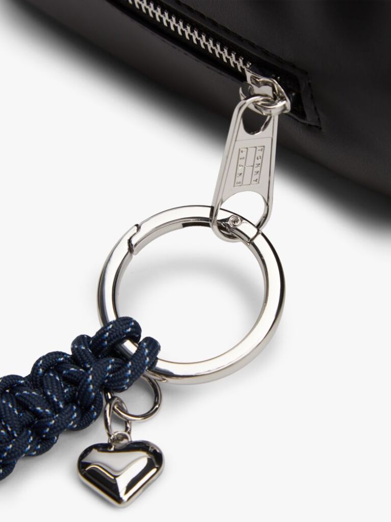 Black Logo Charm Dome Backpack  Women
