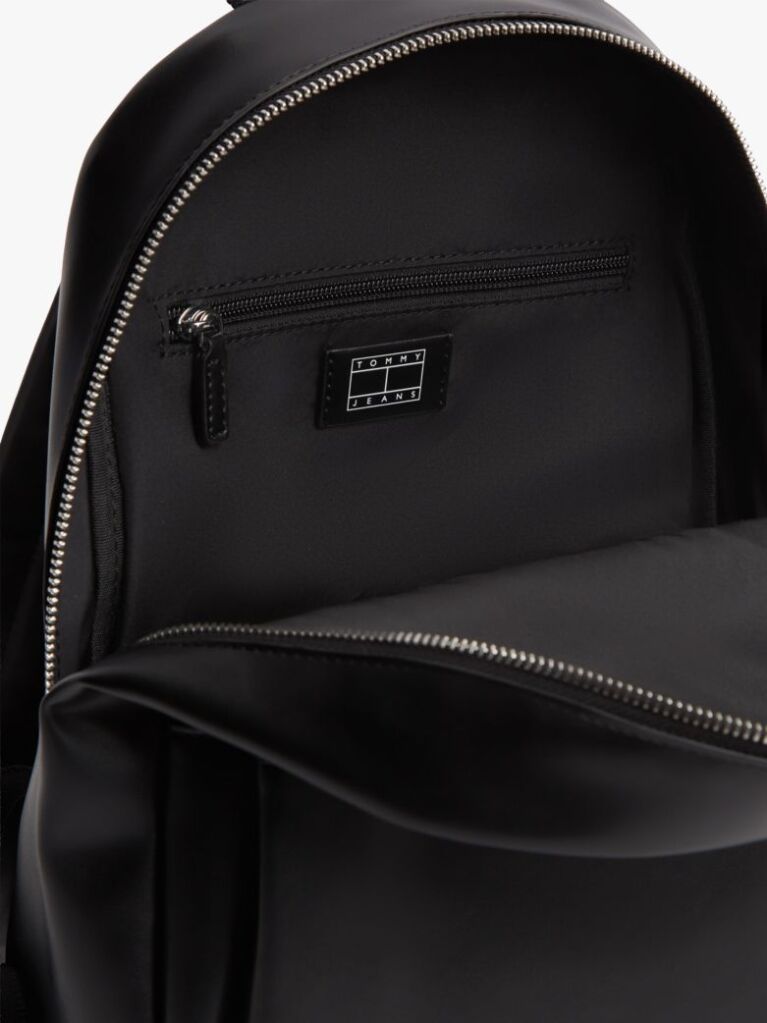 Black Logo Charm Dome Backpack  Women