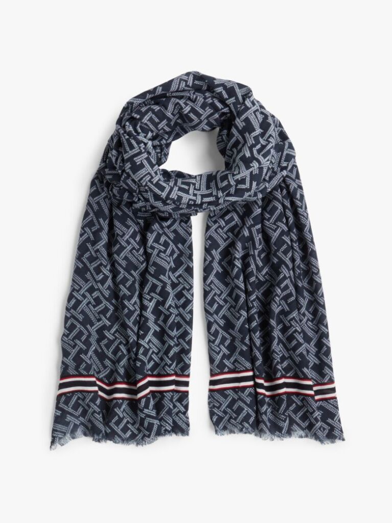 Blue Esarfa Usoara TH Monogram  Femei
