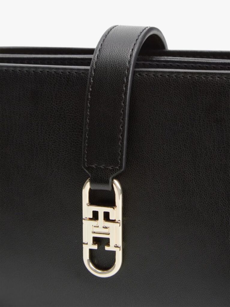 Black TH Monogram Chain Strap Crossover Bag  Women