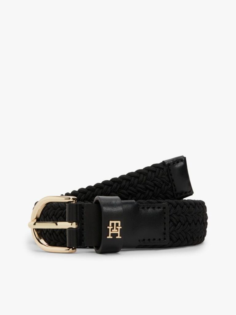 Negru Curea Elastica Impletita Essential TH Monogram  Femei