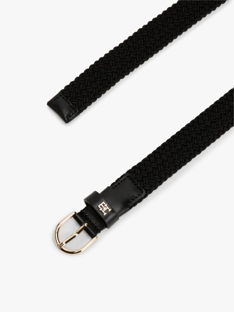 Negru Curea Elastica Impletita Essential TH Monogram  Femei