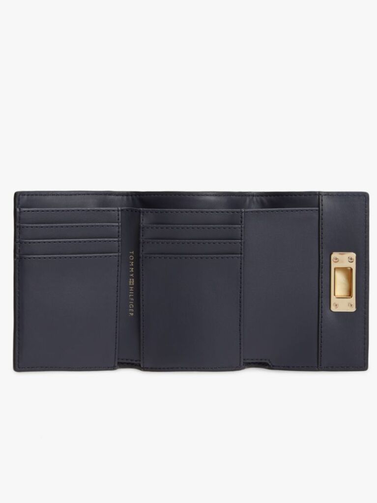 Bej Portofel Modern Cu Trei Compartimente Turn Lock Cu Monograma TH  Femei