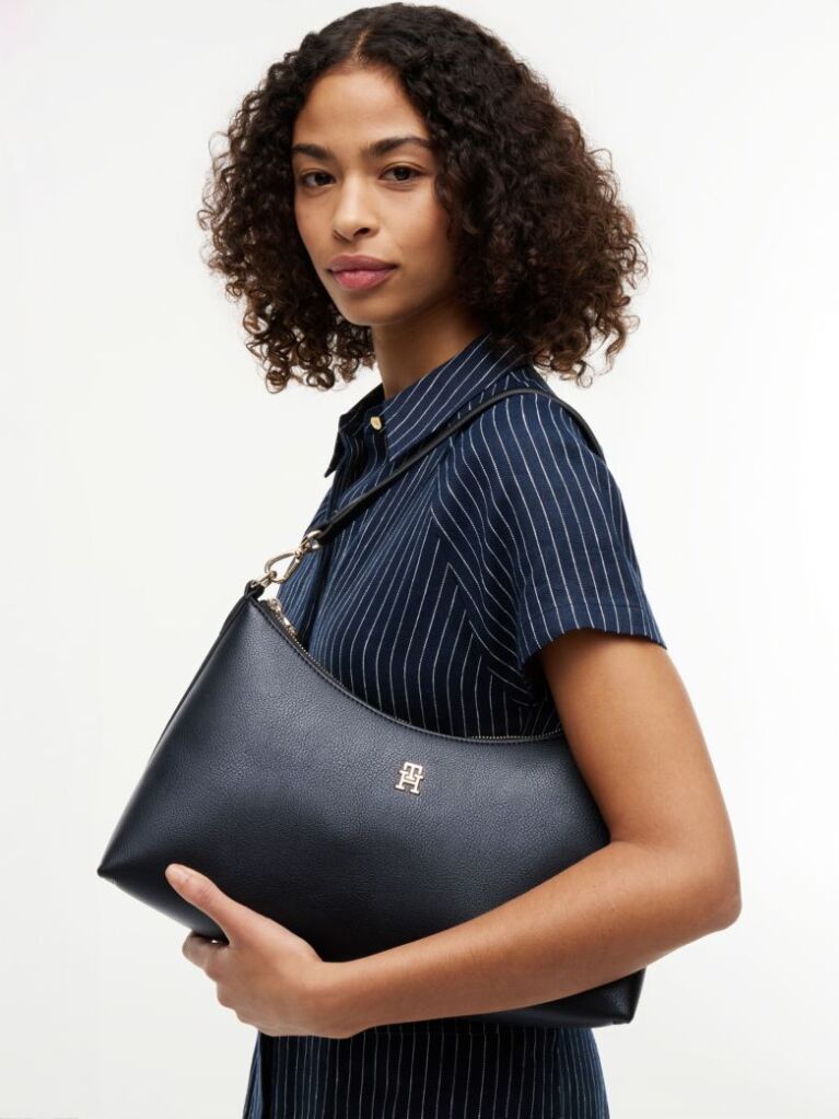 Negru Geanta De Umar Hilfiger Icon Pebble Grain  Femei