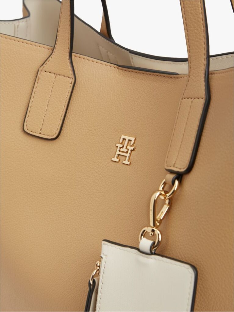 Bej Geanta Satchel Hilfiger Icon Pebble Grain  Femei