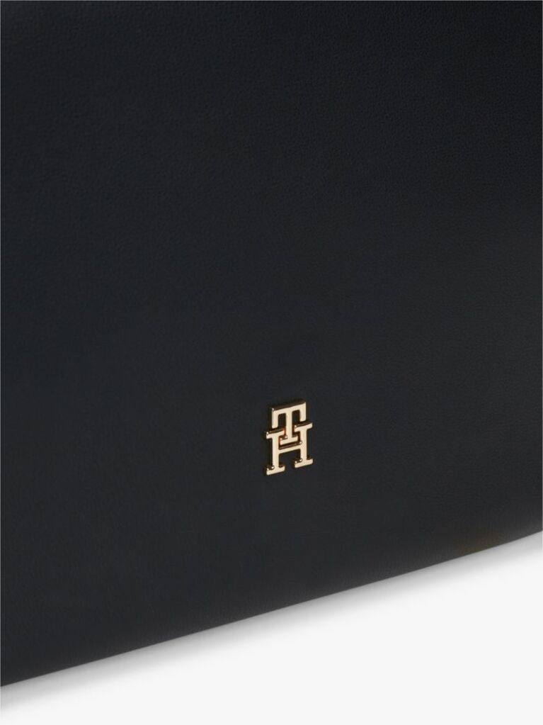 Negru Hilfiger Icon Geanta Tote Cu Logo Pe Banda  Femei