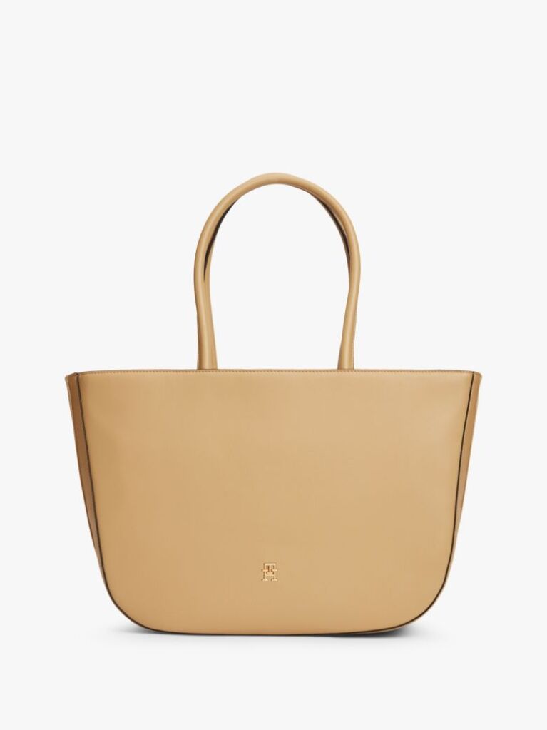 Bej Hilfiger Icon Geanta Tote Cu Logo Pe Banda  Femei