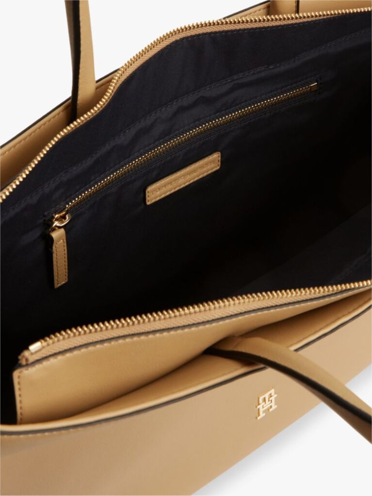 Bej Hilfiger Icon Geanta Tote Cu Logo Pe Banda  Femei