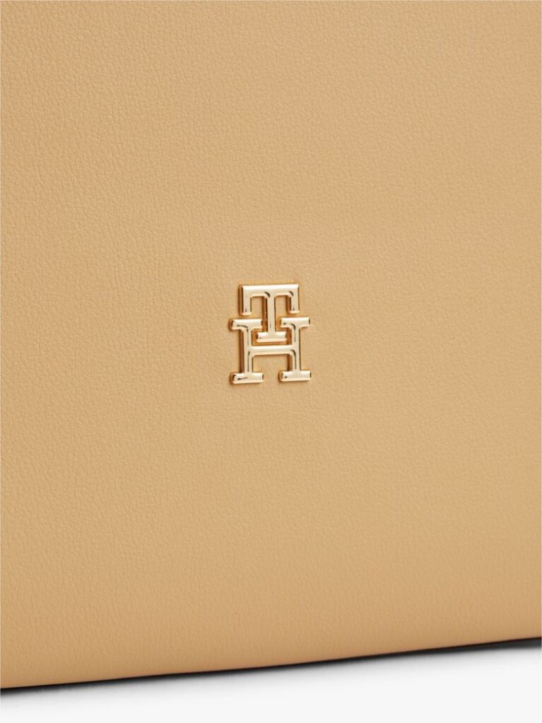 Bej Hilfiger Icon Geanta Tote Cu Logo Pe Banda  Femei