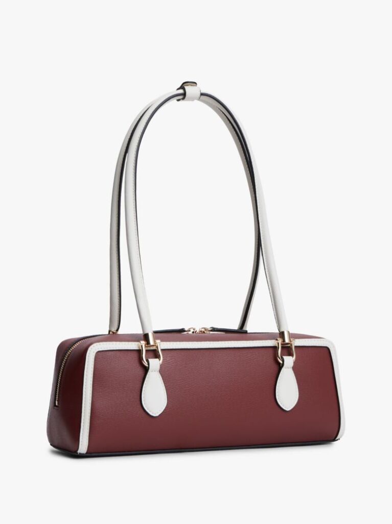 Red Colour-Blocked Rectangular Shoulder Bag  Women