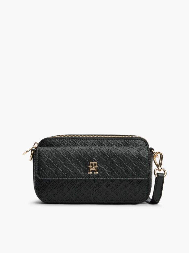 Negru Geanta Crossbody Camera Cu Imprimeu Hilfger Icon  Femei