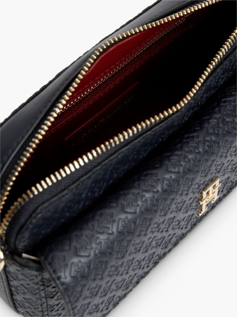 Blue Geanta Crossbody Camera Cu Imprimeu Hilfger Icon  Femei