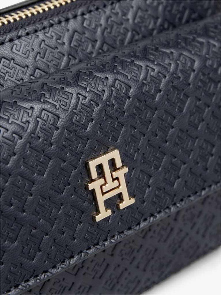 Blue Geanta Crossbody Camera Cu Imprimeu Hilfger Icon  Femei