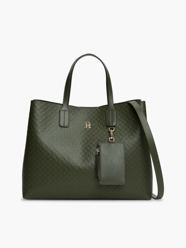 Verde Geanta Satchel Cu Imprimeu Hilfiger Icon Si Portofel Pentru Monede  Femei