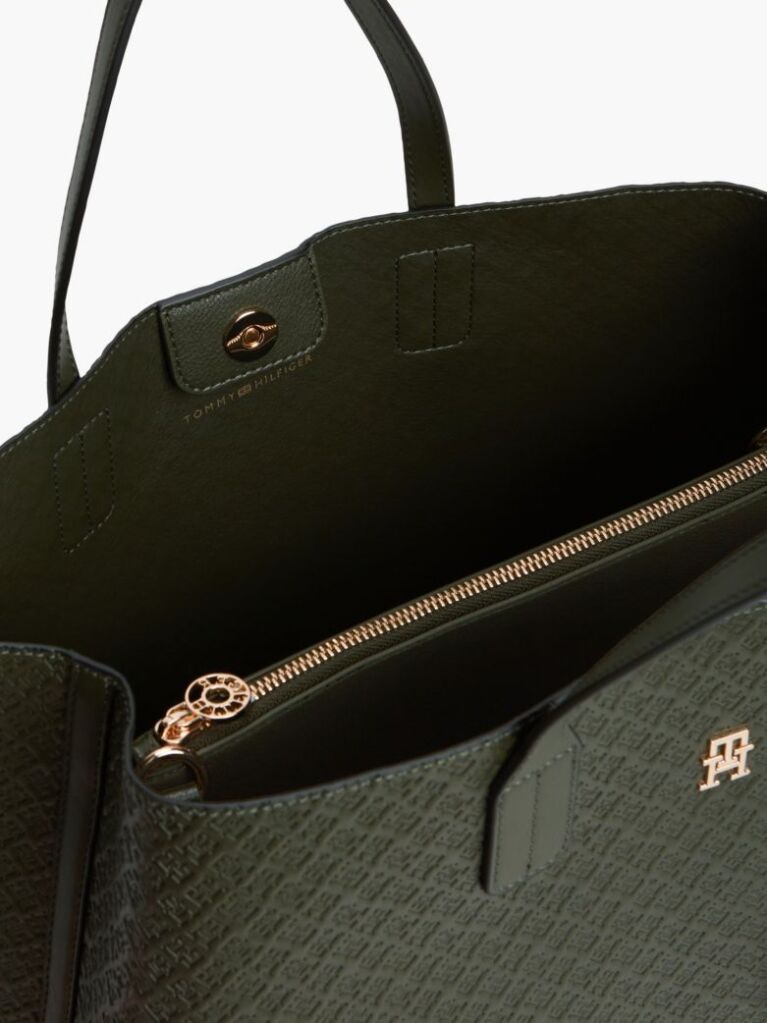 Verde Geanta Satchel Cu Imprimeu Hilfiger Icon Si Portofel Pentru Monede  Femei