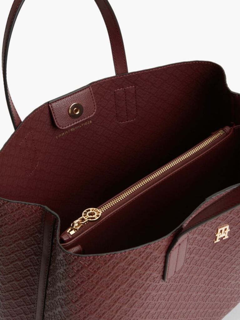 Rosu Geanta Satchel Cu Imprimeu Hilfiger Icon Si Portofel Pentru Monede  Femei