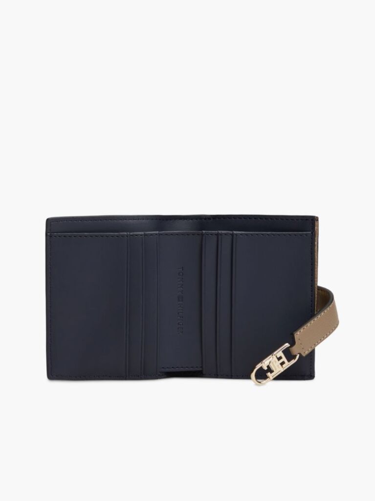 Beige TH Monogram Plaque Bifold Wallet  Women