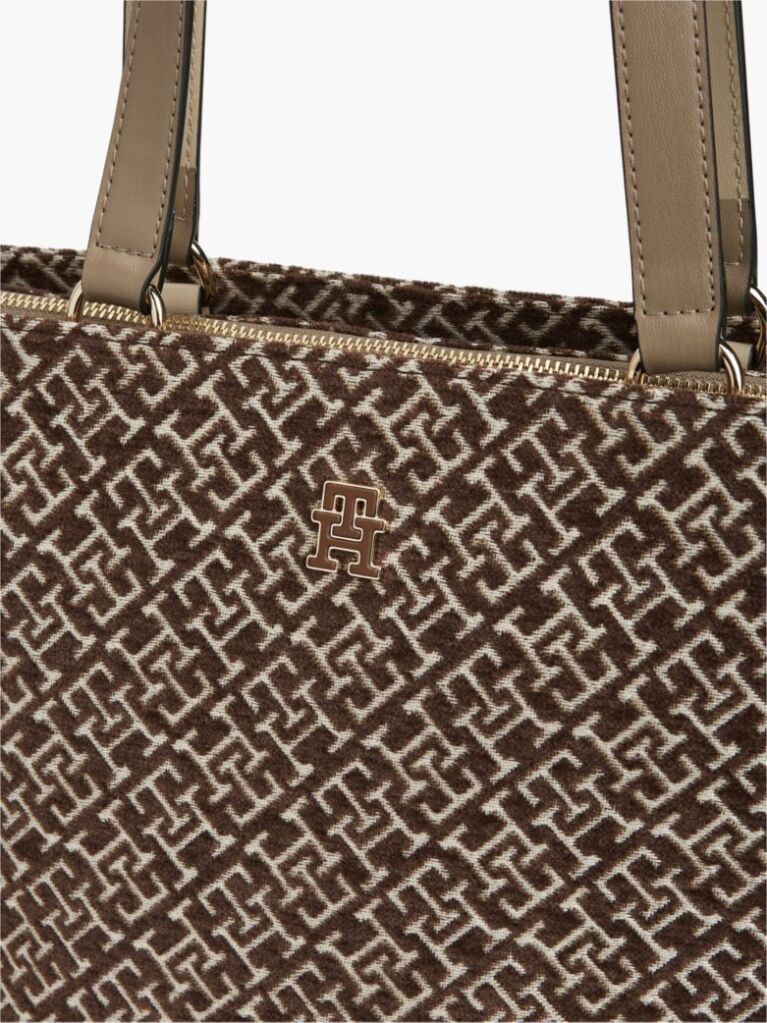 Bej Geanta Tote Jacquard Cu Monograma TH  Femei