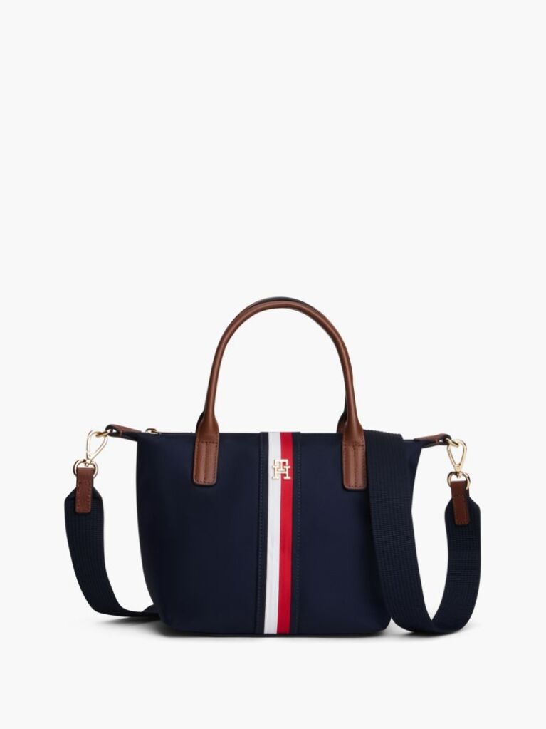 Blue Geanta Crossbody Tote Cu Dunga Global  Femei