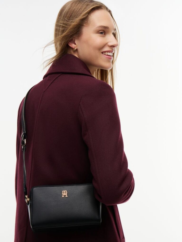 Negru Geanta Crossbody Camera Cu Logo Repetat Pe Bareta  Femei