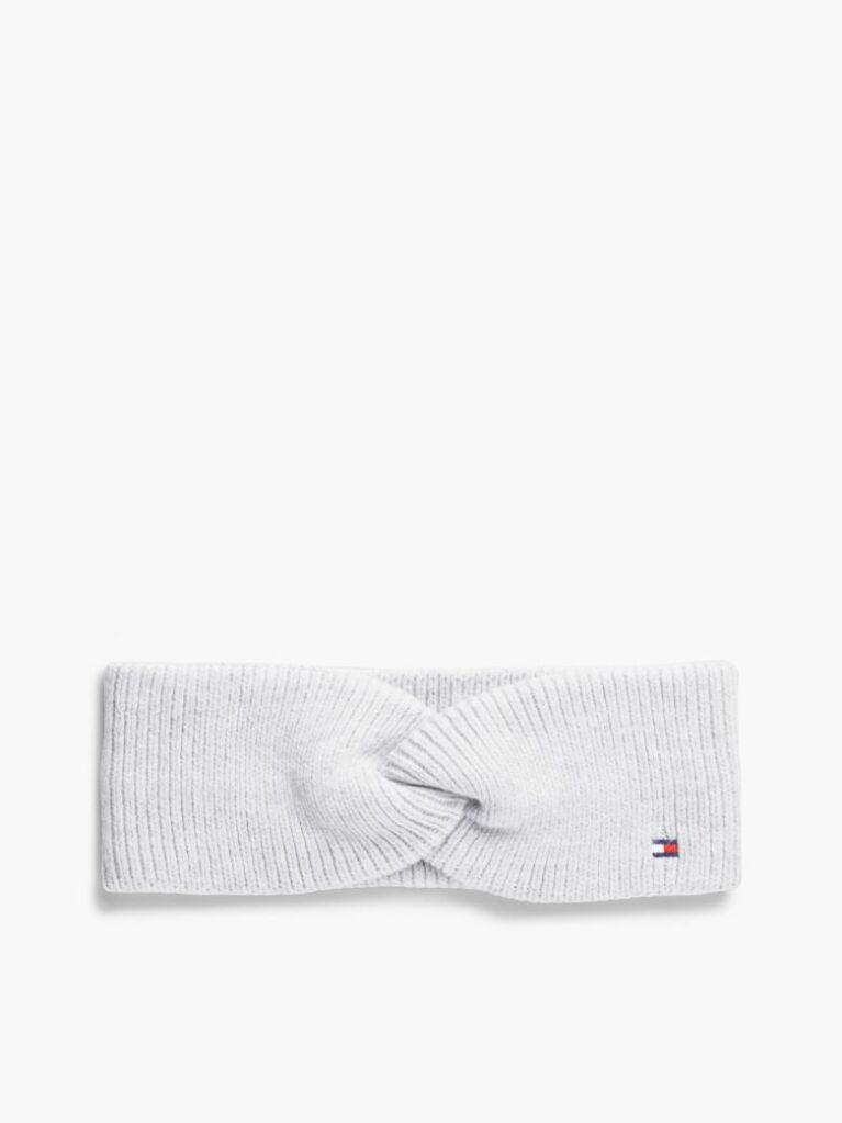 Gri Bentita Tricotata Din Lana Cu Steag Hilfiger  Femei