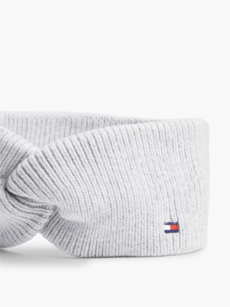 Gri Bentita Tricotata Din Lana Cu Steag Hilfiger  Femei