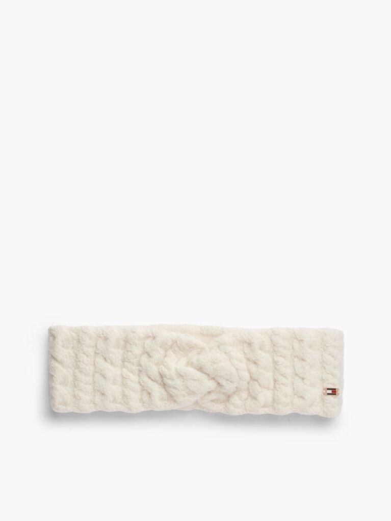 Beige Enamel Flag Headband With Alpaca  Women