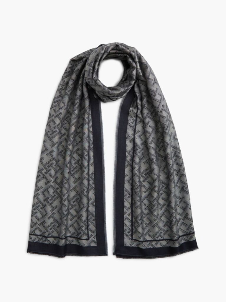 Blue TH Monogram Jacquard Scarf  Women