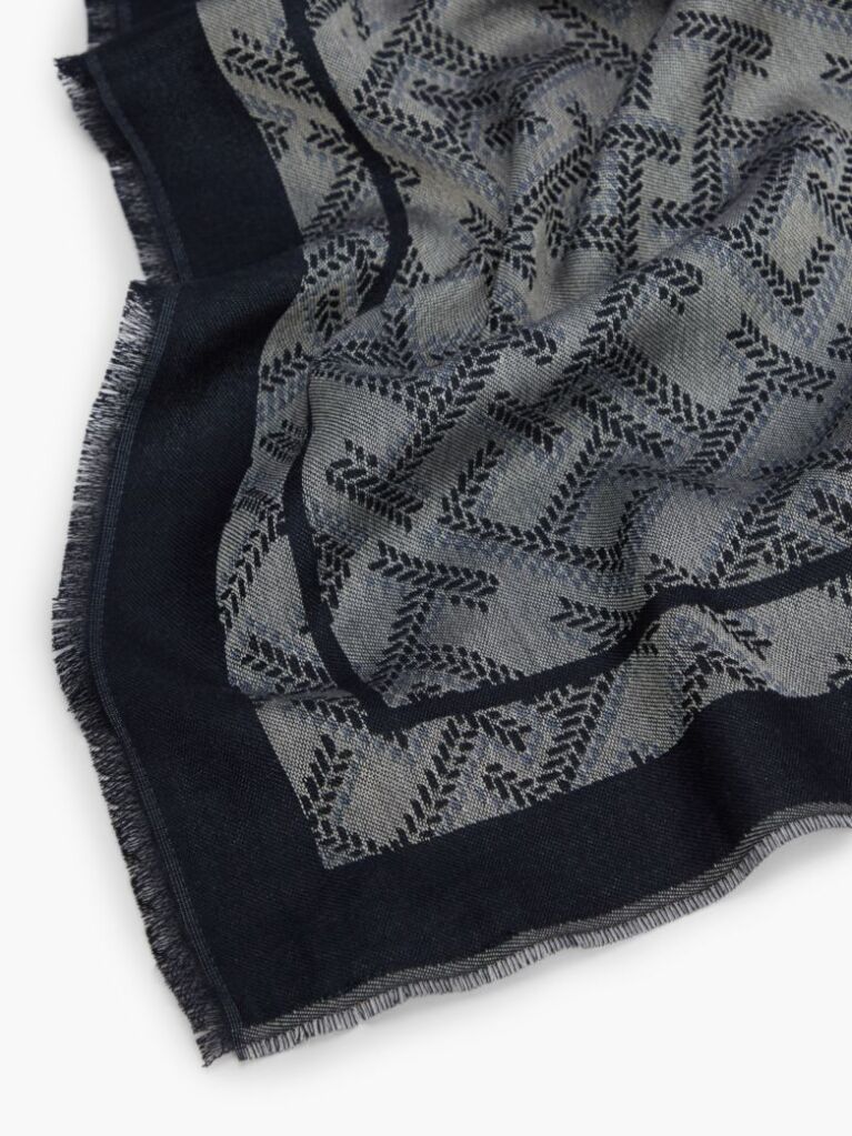 Blue TH Monogram Jacquard Scarf  Women