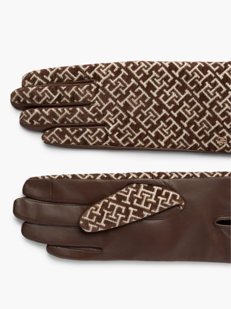Maro Manusi Jacquard Din Piele Cu Monograma TH  Femei