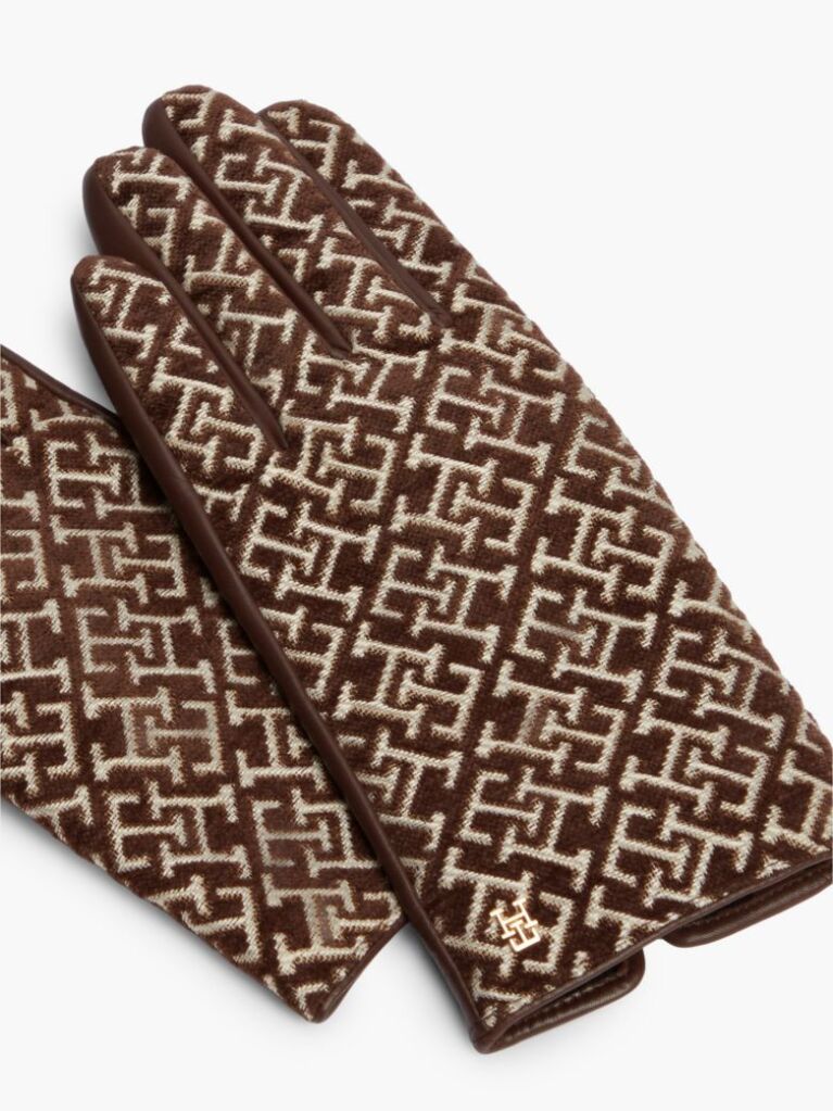 Maro Manusi Jacquard Din Piele Cu Monograma TH  Femei