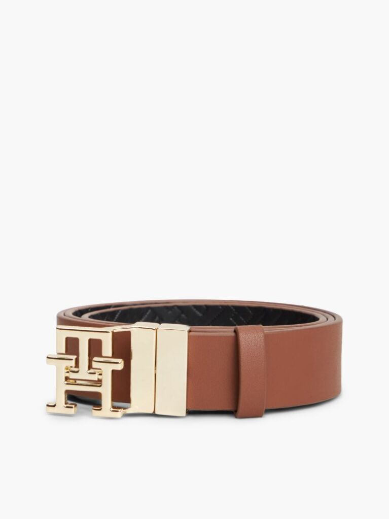 Multi Reversible TH Monogram Buckle Leather Belt  Women
