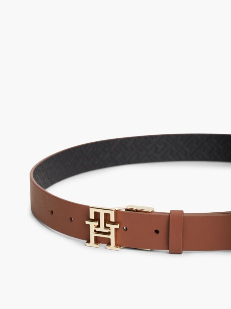 Multi Reversible TH Monogram Buckle Leather Belt  Women