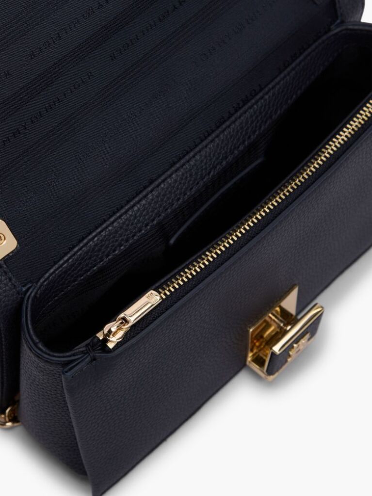 Blue Geanta Crossbody Cu Lant Si Dunga Global  Femei