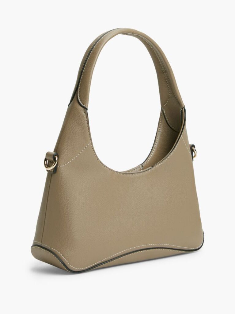 Beige TH Monogram Plaque Crossbody Hobo Bag  Women
