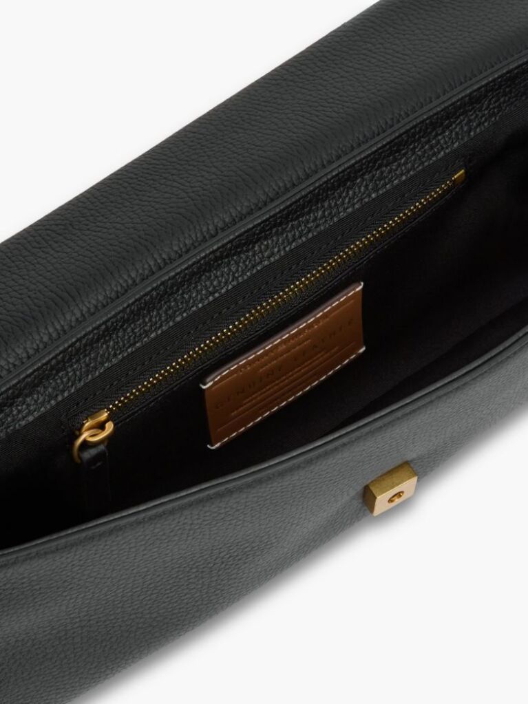 Negru The American Icon Geanta Clutch Padlock Din Piele  Femei